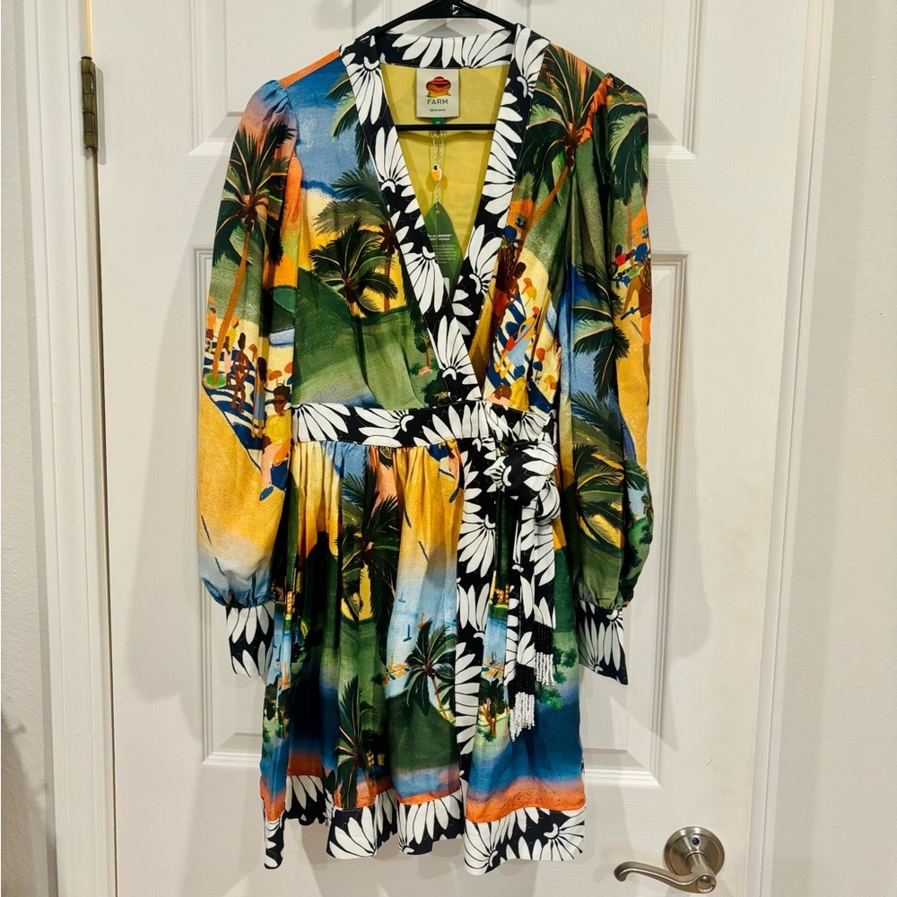 Farm Rio Carioca Mini Wrap Dress - Picture 4 of 10